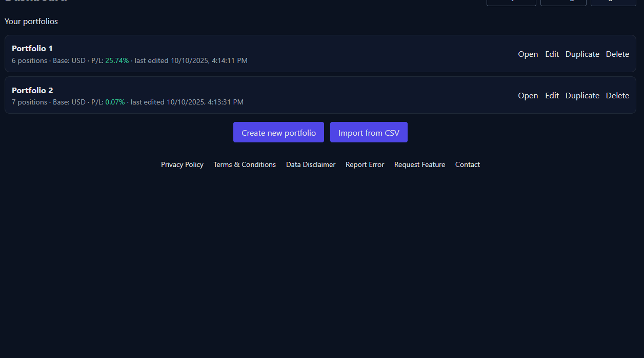Animated preview of the portfolio tracker